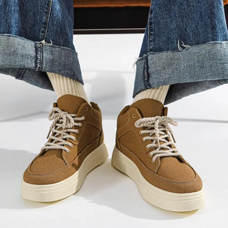 Men'S Shoes With Height Increase - Kalın Taban Yüksekliği Artan Yüksek Top