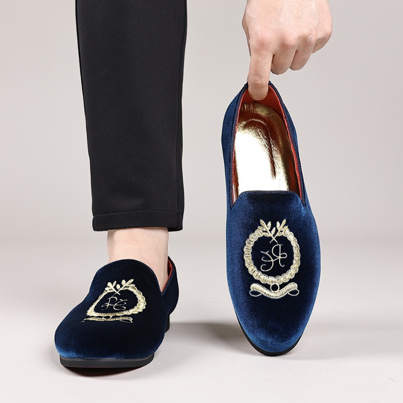 Men'S Shoes Hugo Boss - Lüks Tasarımcı Loafer'lar Süet Deri Nakış