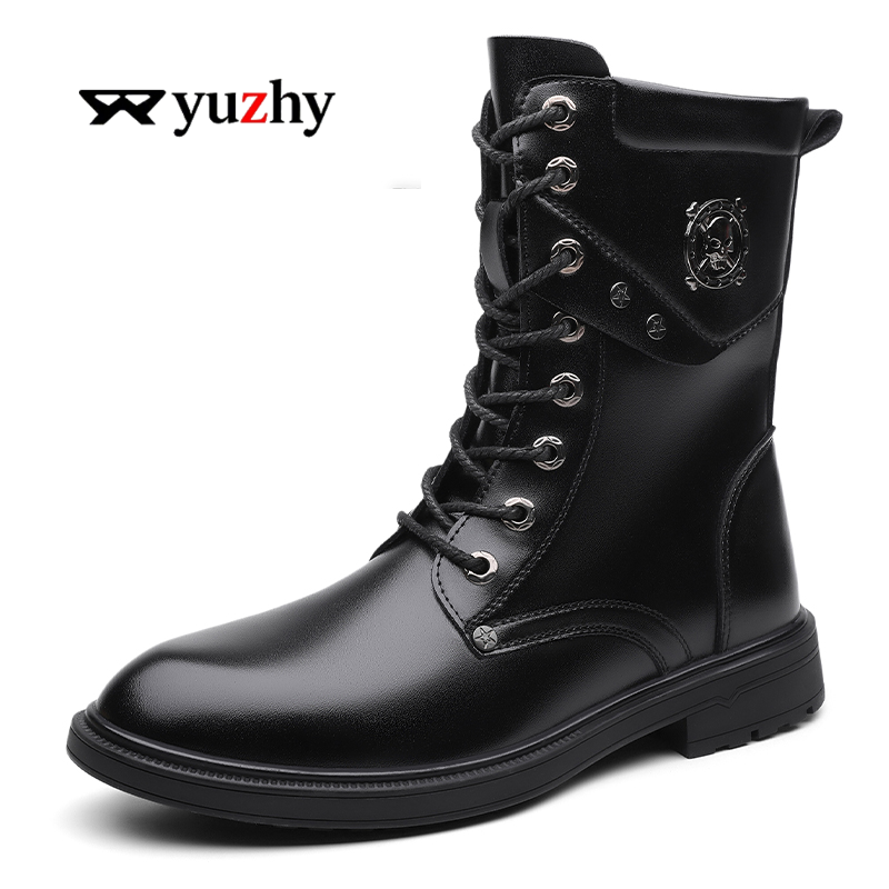 Men'S Shoes Black And White - Unisex Yüksek Bilekli Kalın Tabanlı Platform