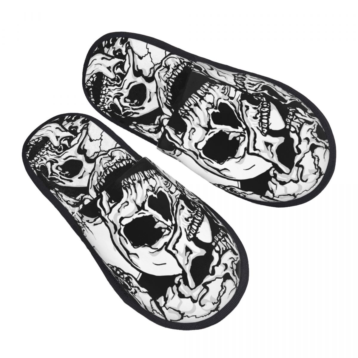 Men'S Shoes Black And White - İç Mekan Siyah Beyaz Kafatasları Sıcak