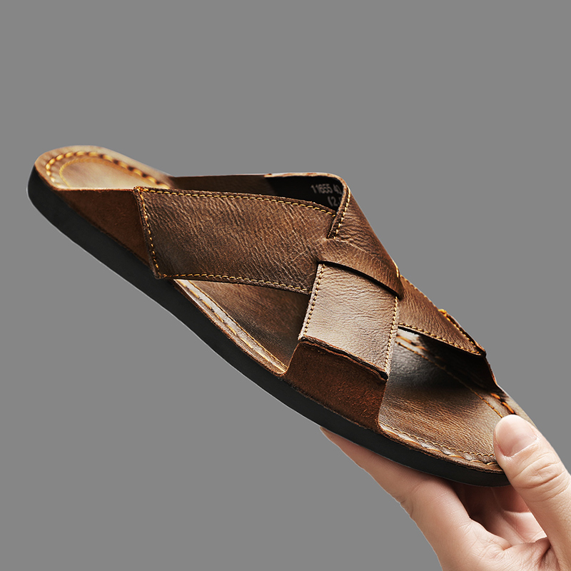 Men'S Shoes Hugo Boss - Moda Hakiki Deri Erkek Terlik Yaz