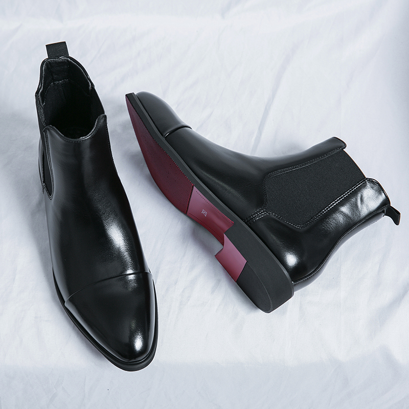 Men Shoes Red Bottom - Erkekler için Chelsea Çizmeler Kırmızı Taban