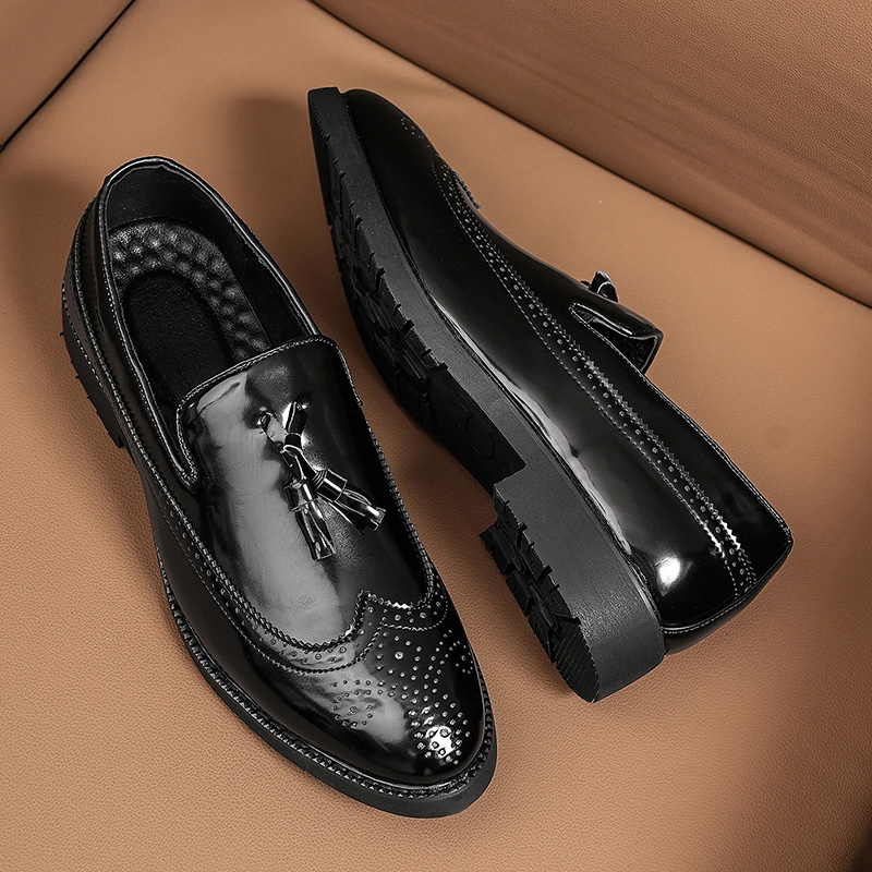 Men'S Shoes Brogues - Erkekler Patent Deri Oyma Brogue Loafer'lar
