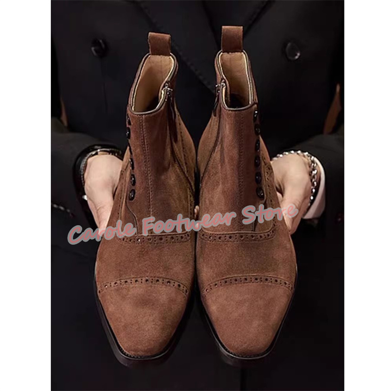 Men'S Shoes Brogues - İngiliz Tarzı Oyma Hakiki Deri Erkek