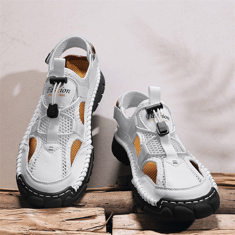Men'S Shoes With Velcro - Erkek El Yapımı Basit Harf Baskılı