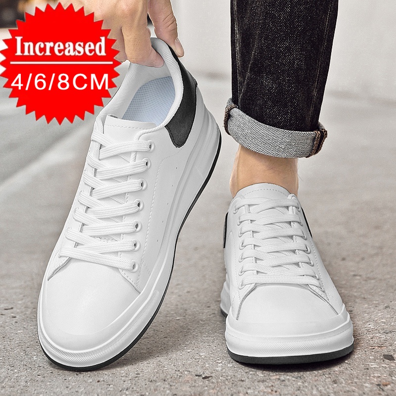 Men'S Shoes Black And White - Yeni Lüks Erkek Asansör Ayakkabıları Görünmez