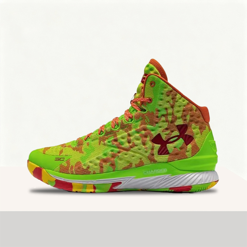 Men Shoes Under 300 - Under Armour Curry 1 Erkek Kırmızı/Yeşil