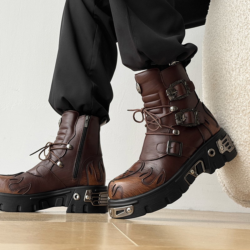 Punk Tarzı Retro Havalı Kafata - Men'S Shoes With Height Increase incelemesi ve fiyatı