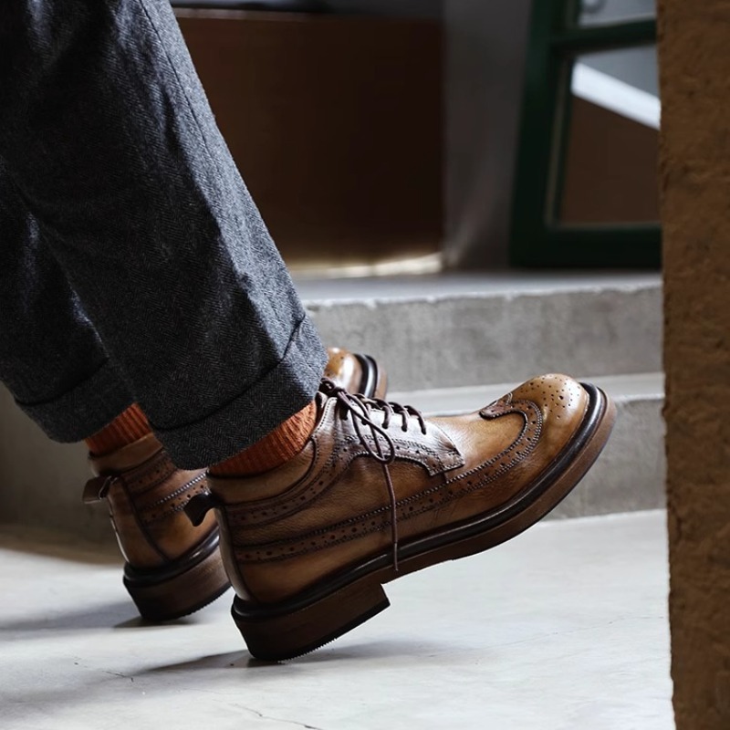 İngiliz Brogue Oyma Yüksek Top - Men'S Shoes Brogues incelemesi ve fiyatı