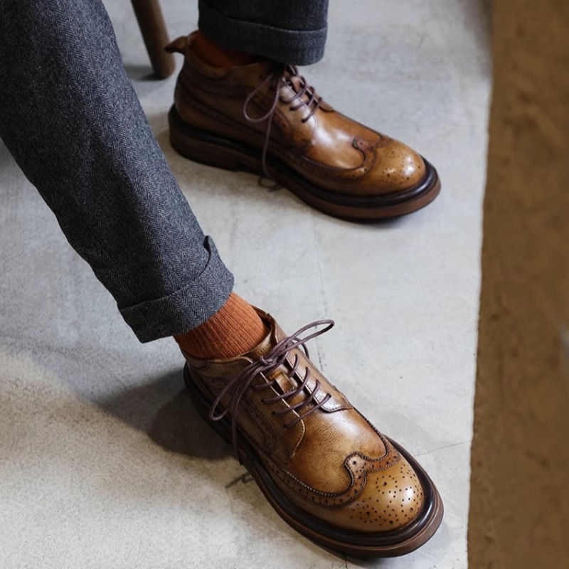 İngiliz Brogue Oyma Yüksek Top - Men'S Shoes Brogues incelemesi ve fiyatı