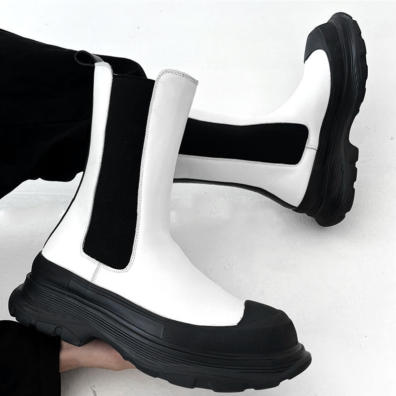 Erkek modası punk sahne yüksek - Men'S Shoes Black And White incelemesi ve fiyatı
