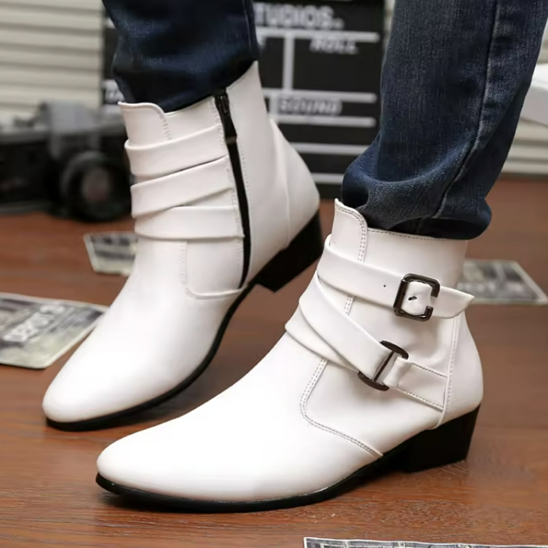 Lüks Erkek Botları Deri Chelse - Men'S Shoes Black And White incelemesi ve fiyatı
